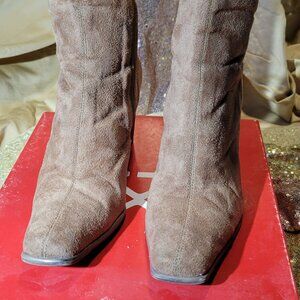 Women's tan Suede booties in size 7